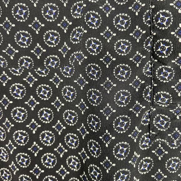 Joie Small S Black Blue Nepal Medallion Tile Printed Silk Blouse 3/4 Sleeves - Picture 5 of 8